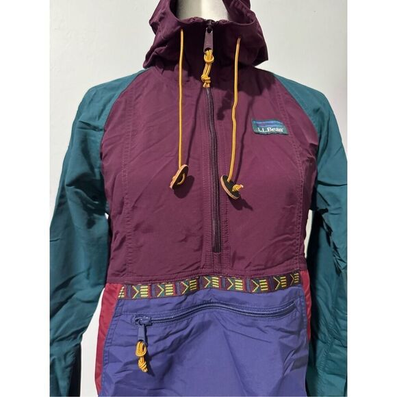 L.L. Bean anorak windbreaker multi color Aztec print XXS - Picture 7 of 7
